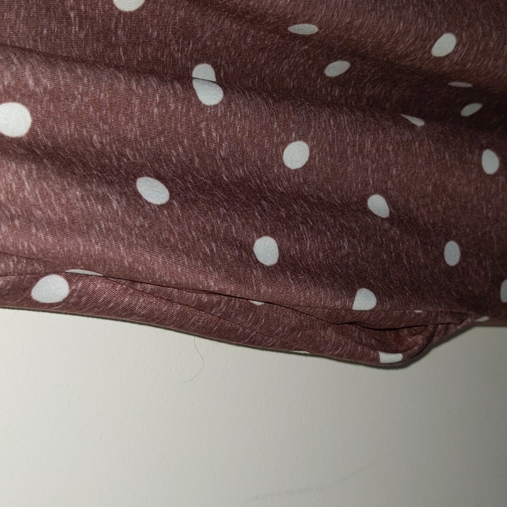 La la la Women's Size M Short Sleeve Polka Dot One Piece Popover Dress w/Pockets - Picture 3 of 10